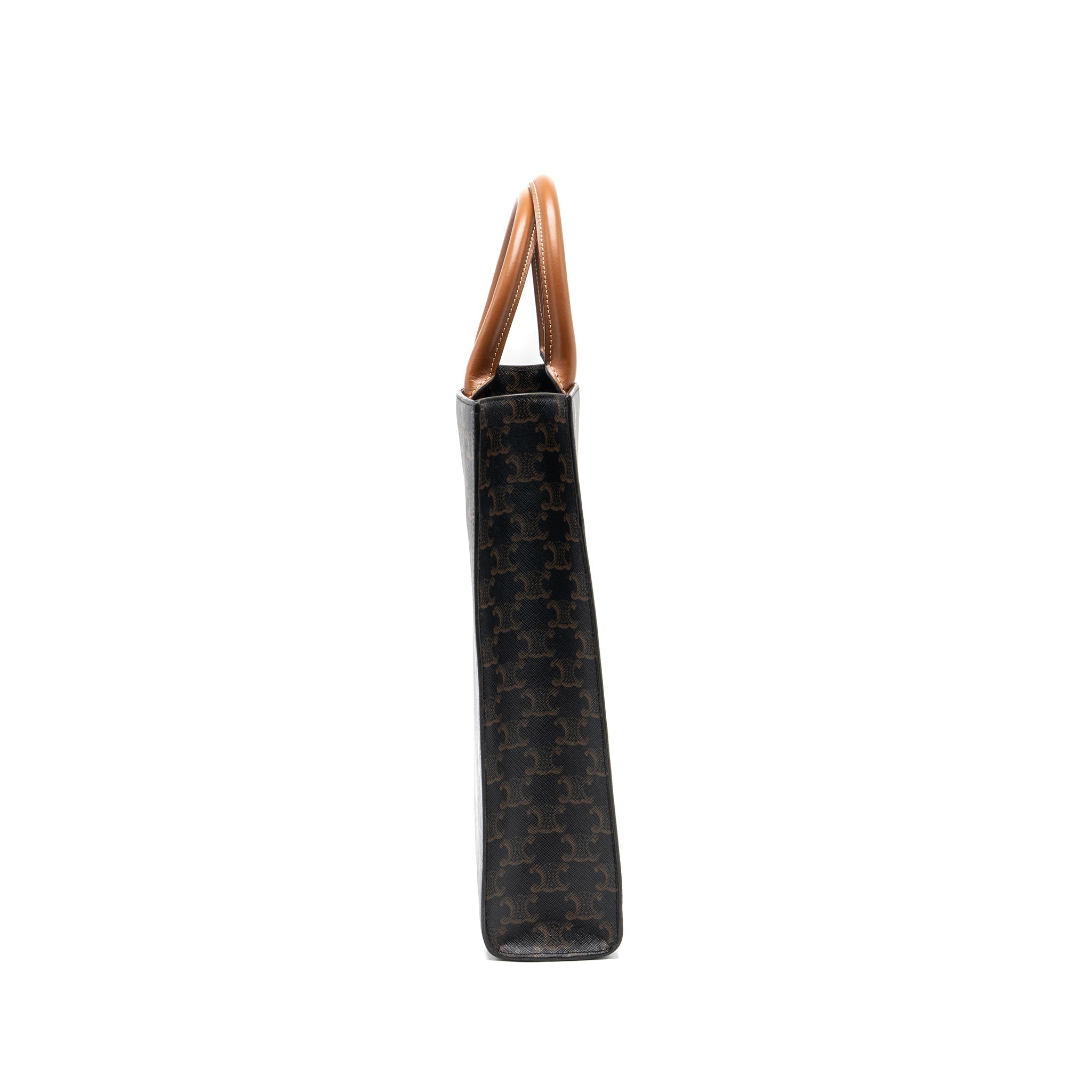 celine-small-cabas-vertical-in-triomphe-canvas-calfskin-tan-ghw