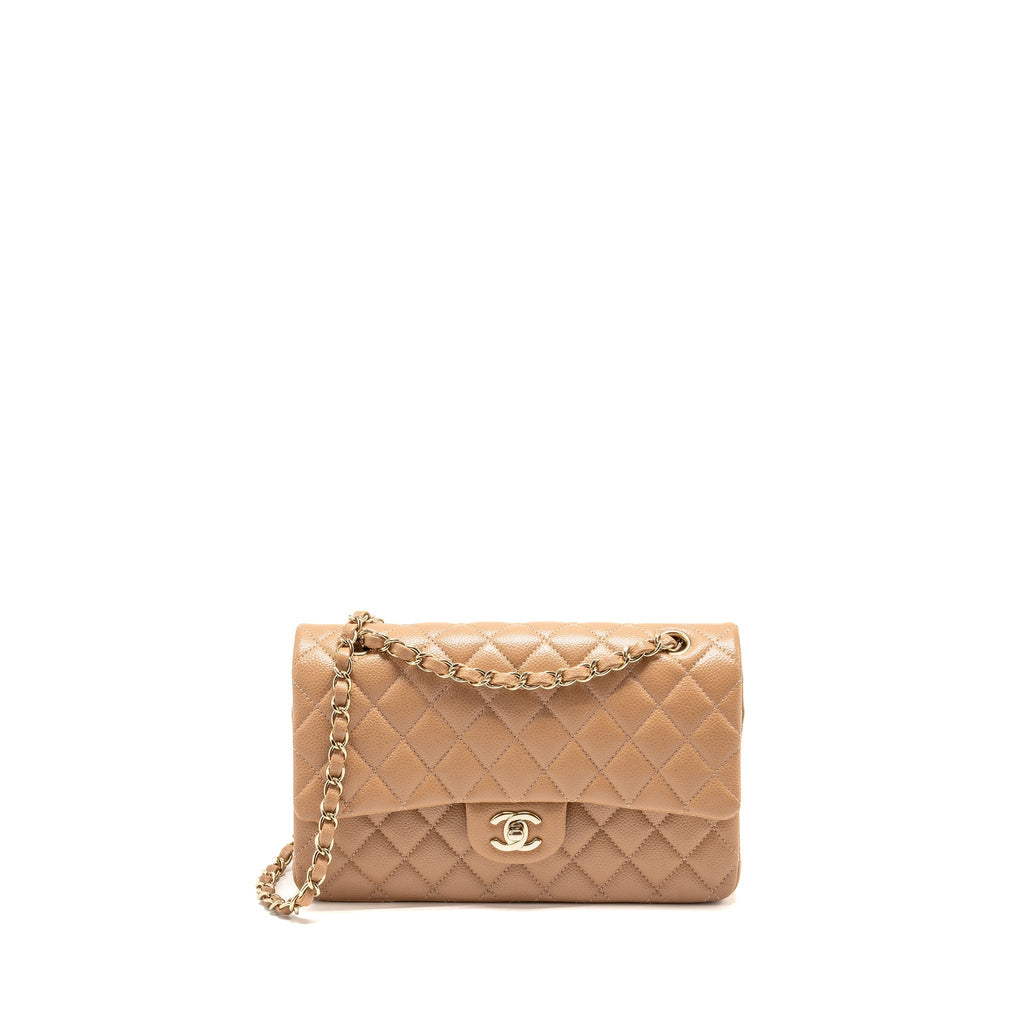 chanel-medium-classic-double-flap-bag-caviar-dark-beige-lghw