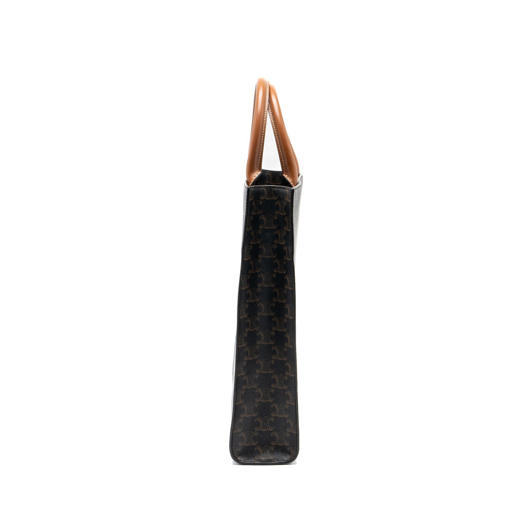 celine-small-cabas-vertical-in-triomphe-canvas-calfskin-tan-ghw