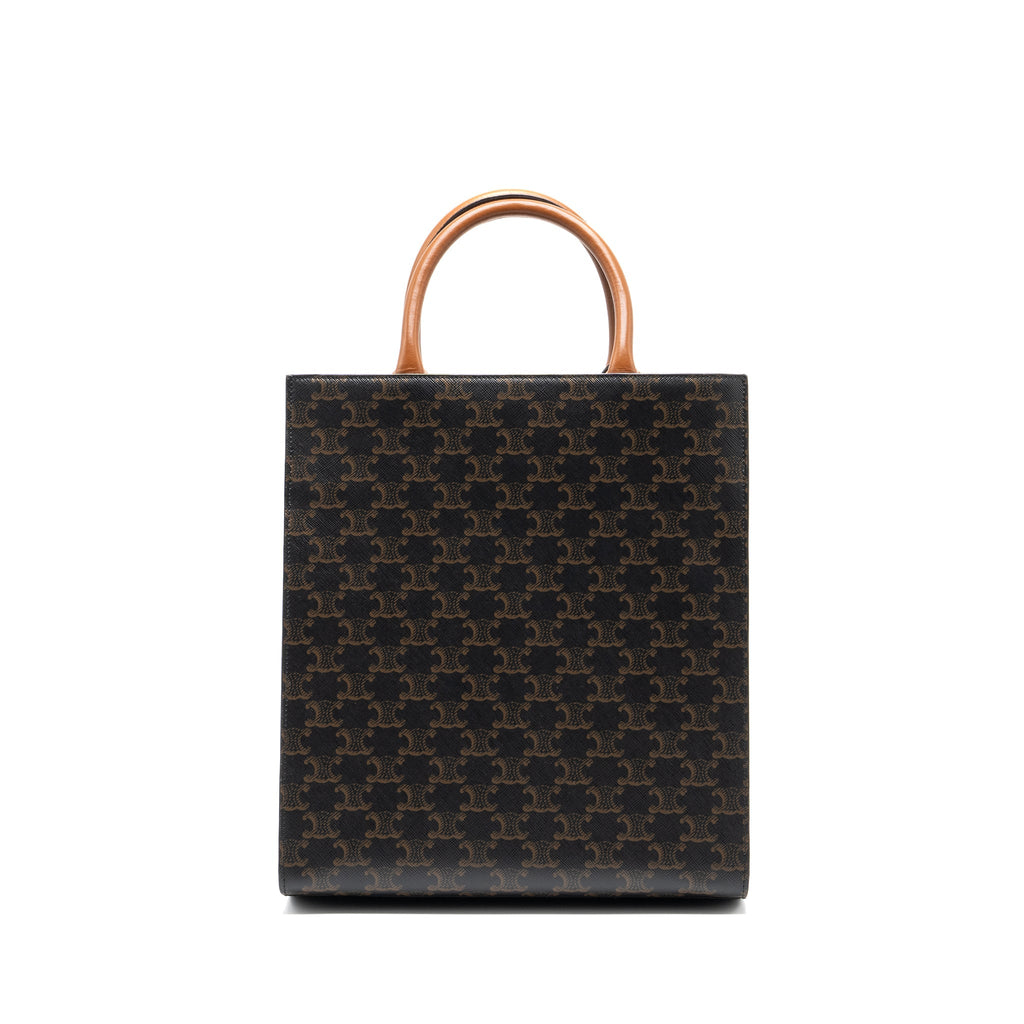 celine-small-cabas-vertical-in-triomphe-canvas-calfskin-tan-ghw