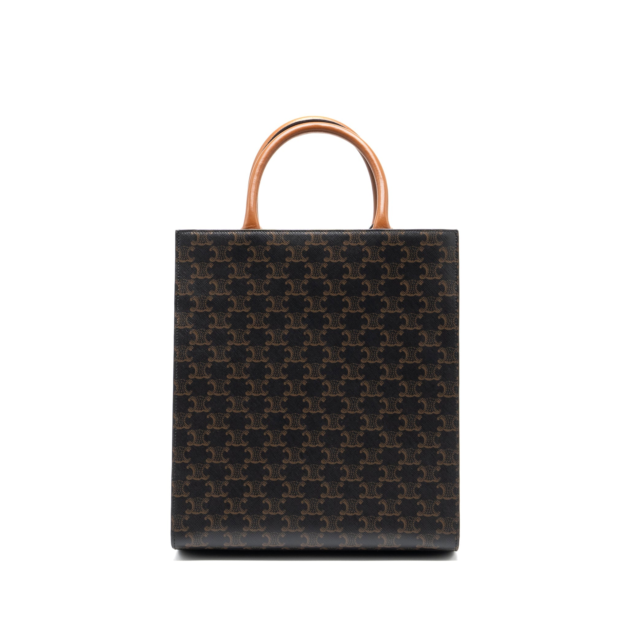 celine-small-cabas-vertical-in-triomphe-canvas-calfskin-tan-ghw
