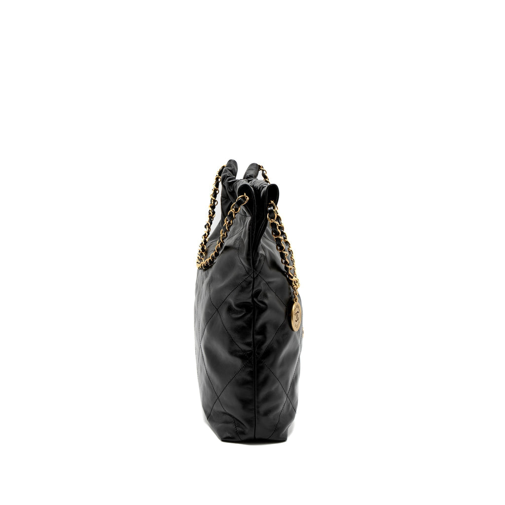 chanel-medium-22-bag-gold-letter-shiny-calfskin-black-brushed-ghw-microchip