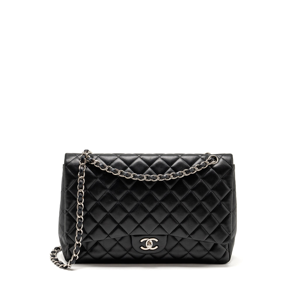 chanel-maxi-classic-single-flap-bag-lambskin-black-shw-copy