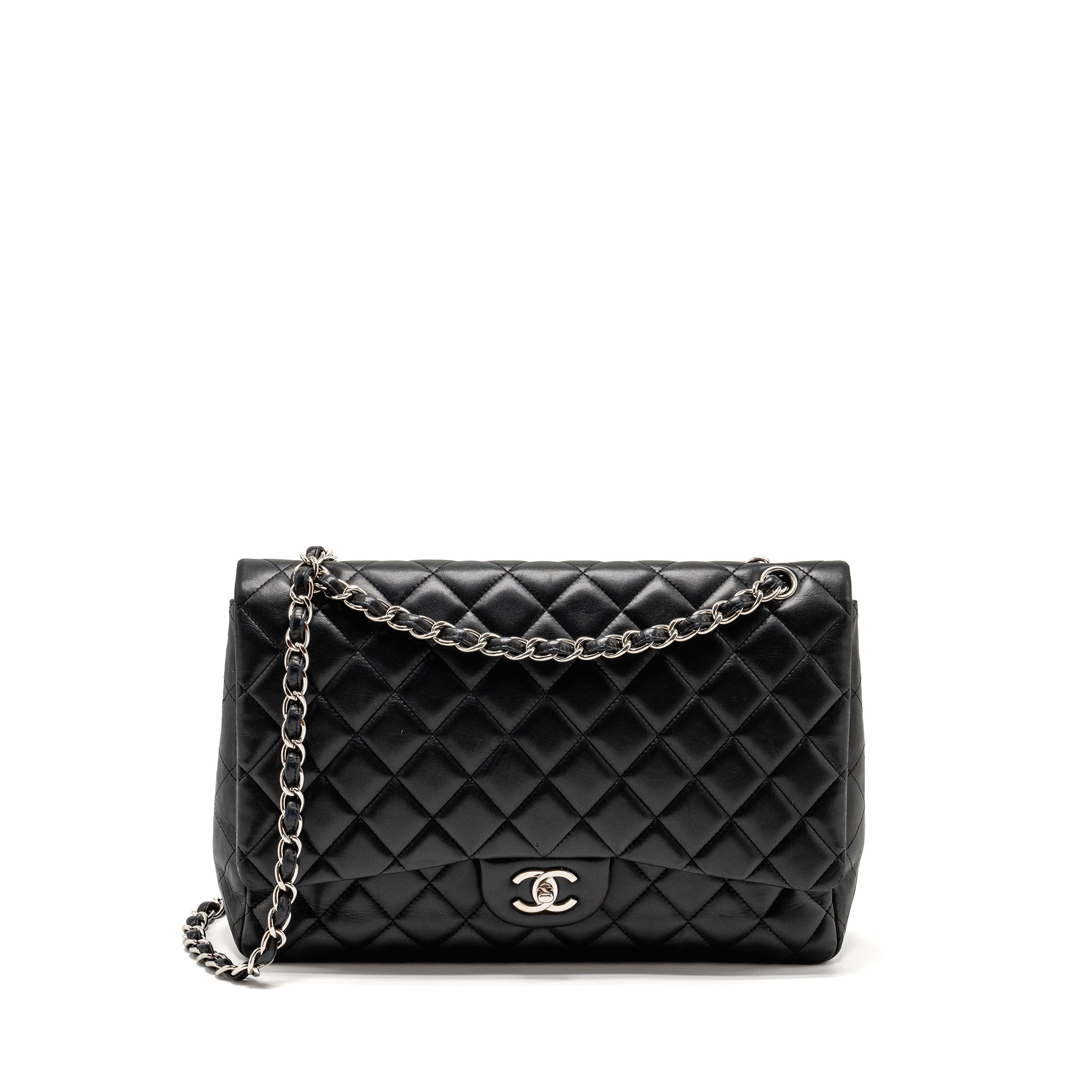 chanel-maxi-classic-single-flap-bag-lambskin-black-shw-copy