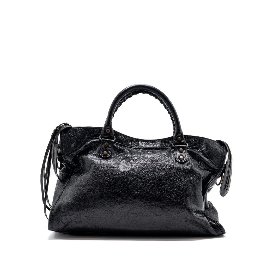 balenciaga-classic-city-bag-leather-black-ruthenium-gold-hardware