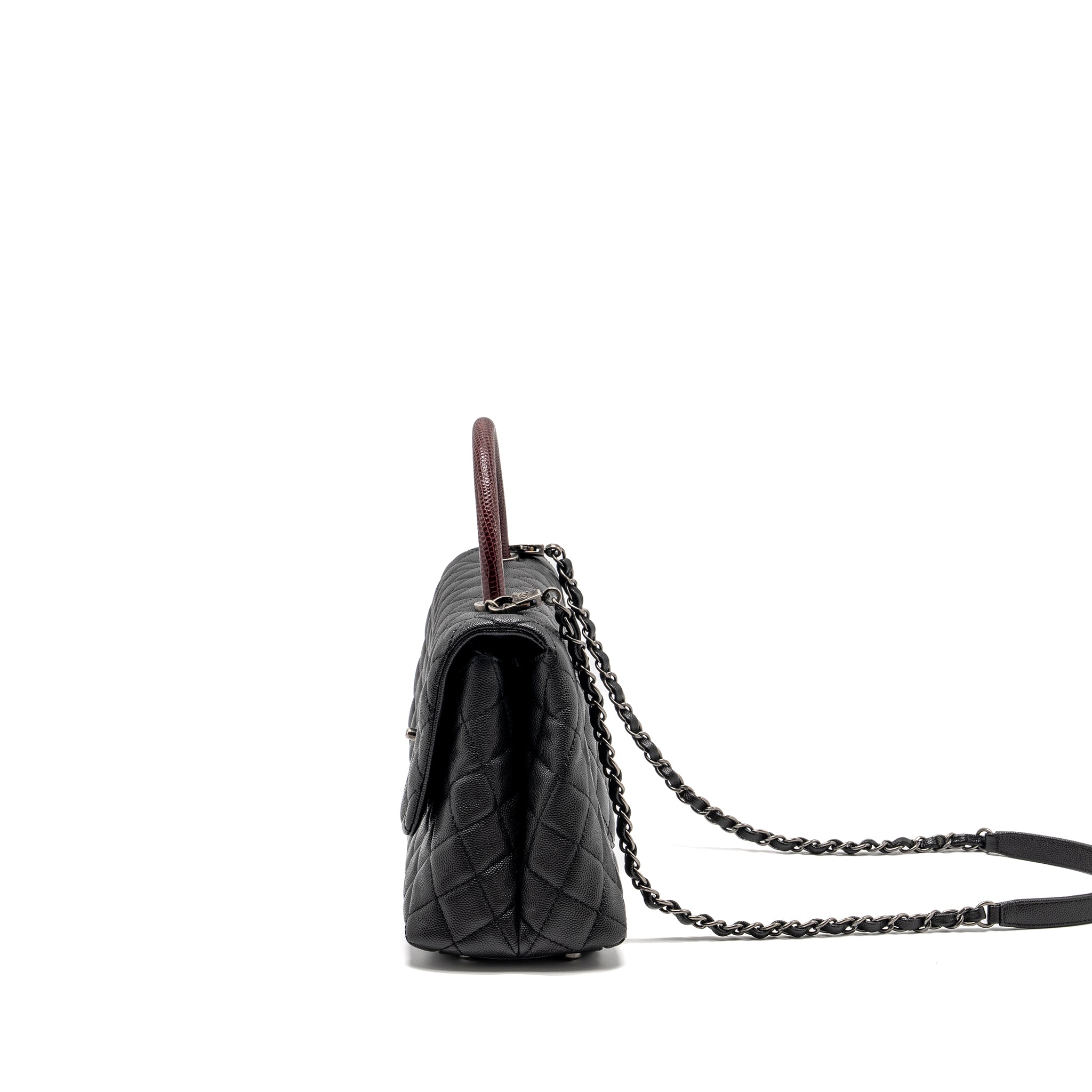 chanel-medium-coco-handle-caviar-lizard-handle-black-burgundy-ruthenium-hardware
