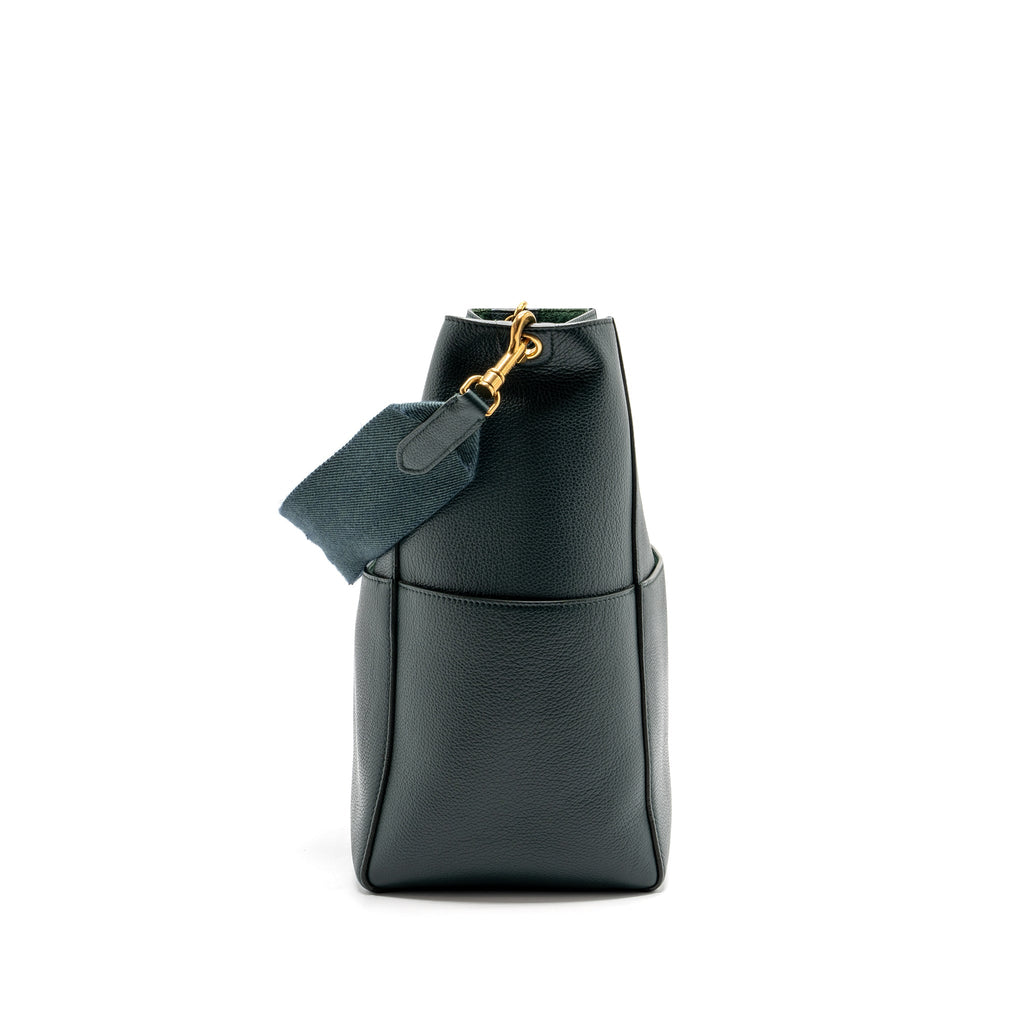 celine-sangle-bucket-bag-calfskin-dark-green-ghw-2