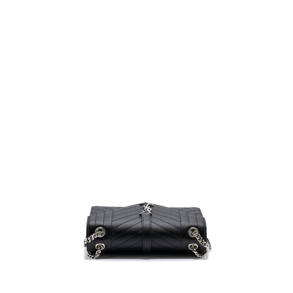 saint-laurent-ysl-envelope-medium-chain-bag-grained-calfskin-mix-matelasse-black-shw