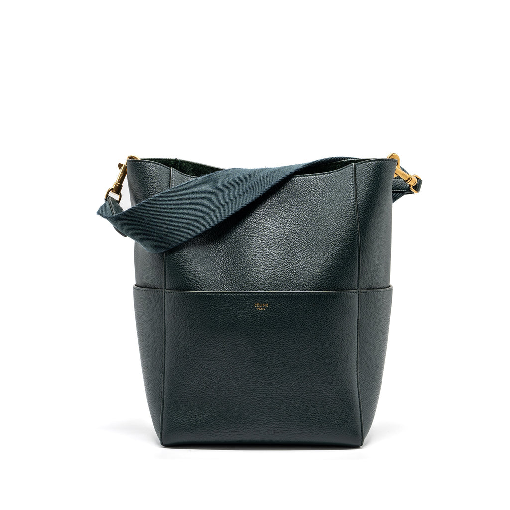 celine-sangle-bucket-bag-calfskin-dark-green-ghw-2