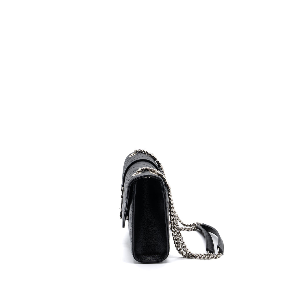 saint-laurent-ysl-envelope-medium-chain-bag-grained-calfskin-mix-matelasse-black-shw
