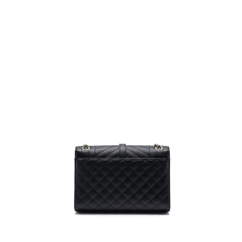 saint-laurent-ysl-envelope-medium-chain-bag-grained-calfskin-mix-matelasse-black-shw
