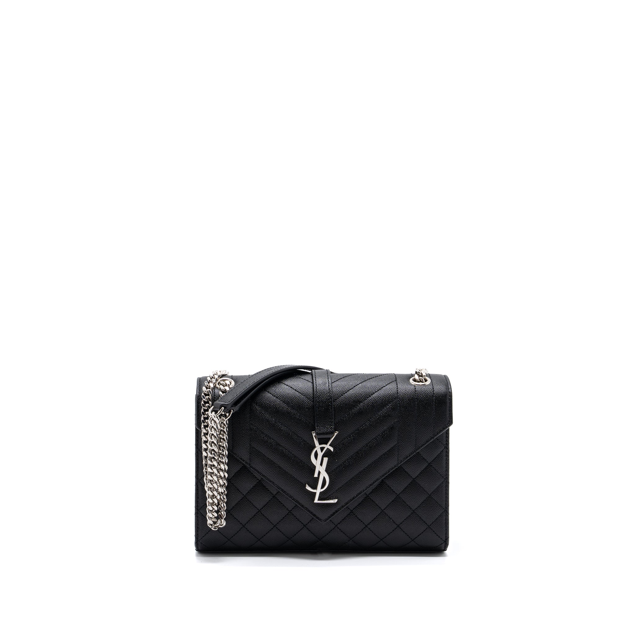 saint-laurent-ysl-envelope-medium-chain-bag-grained-calfskin-mix-matelasse-black-shw
