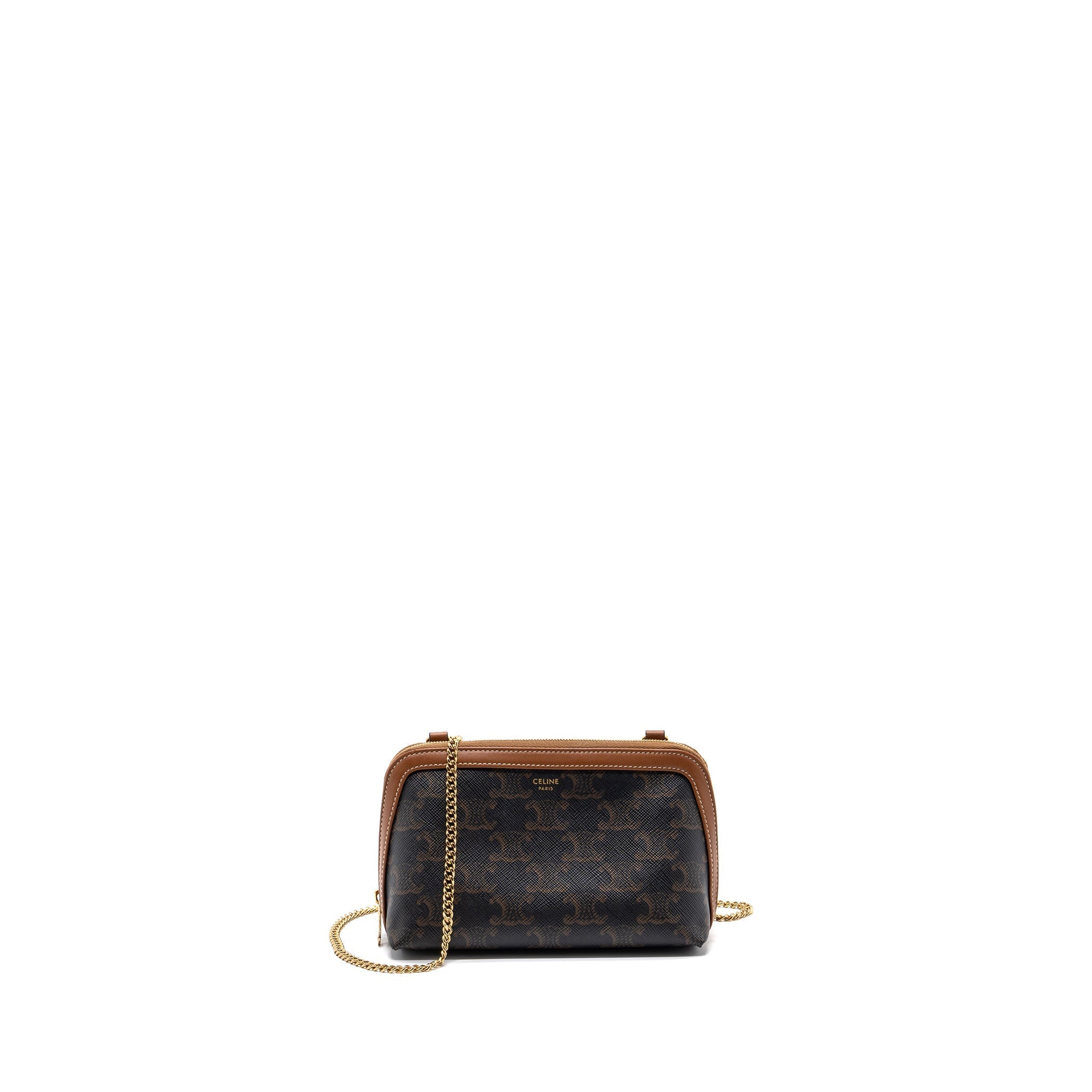 celine-clutch-with-chain-triomphe-canvas-lambskin-tan-ghw