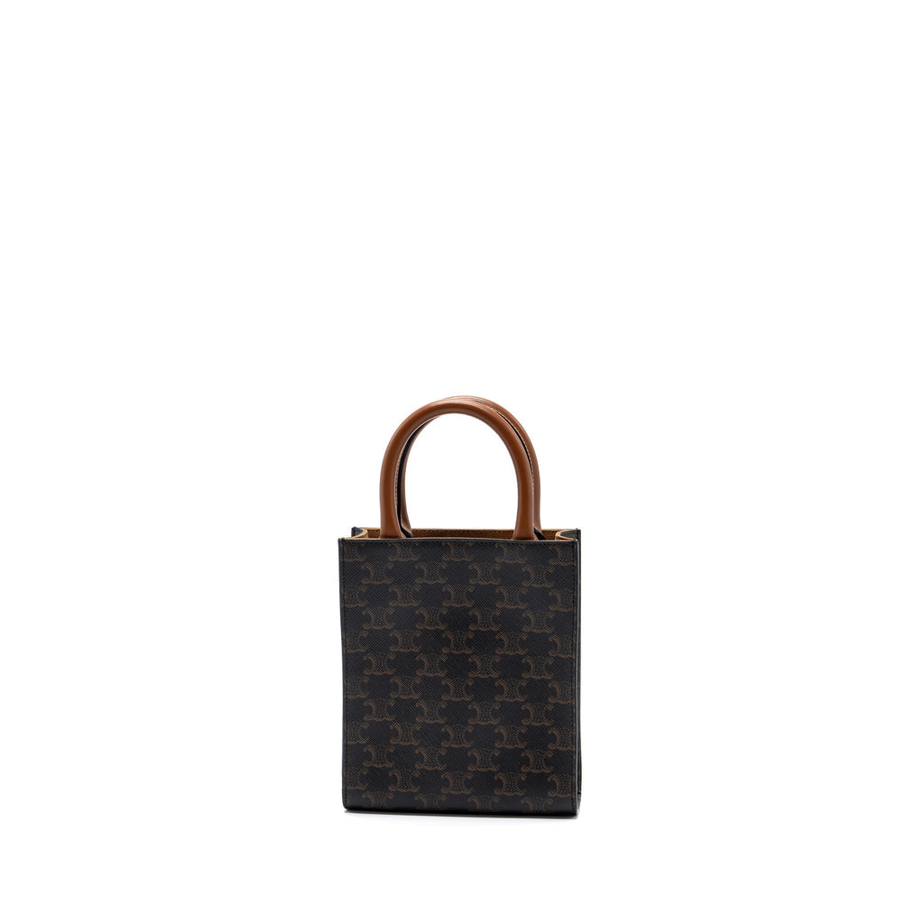 celine-mini-vertical-cabas-triomphe-canvas-brown-ghw-2