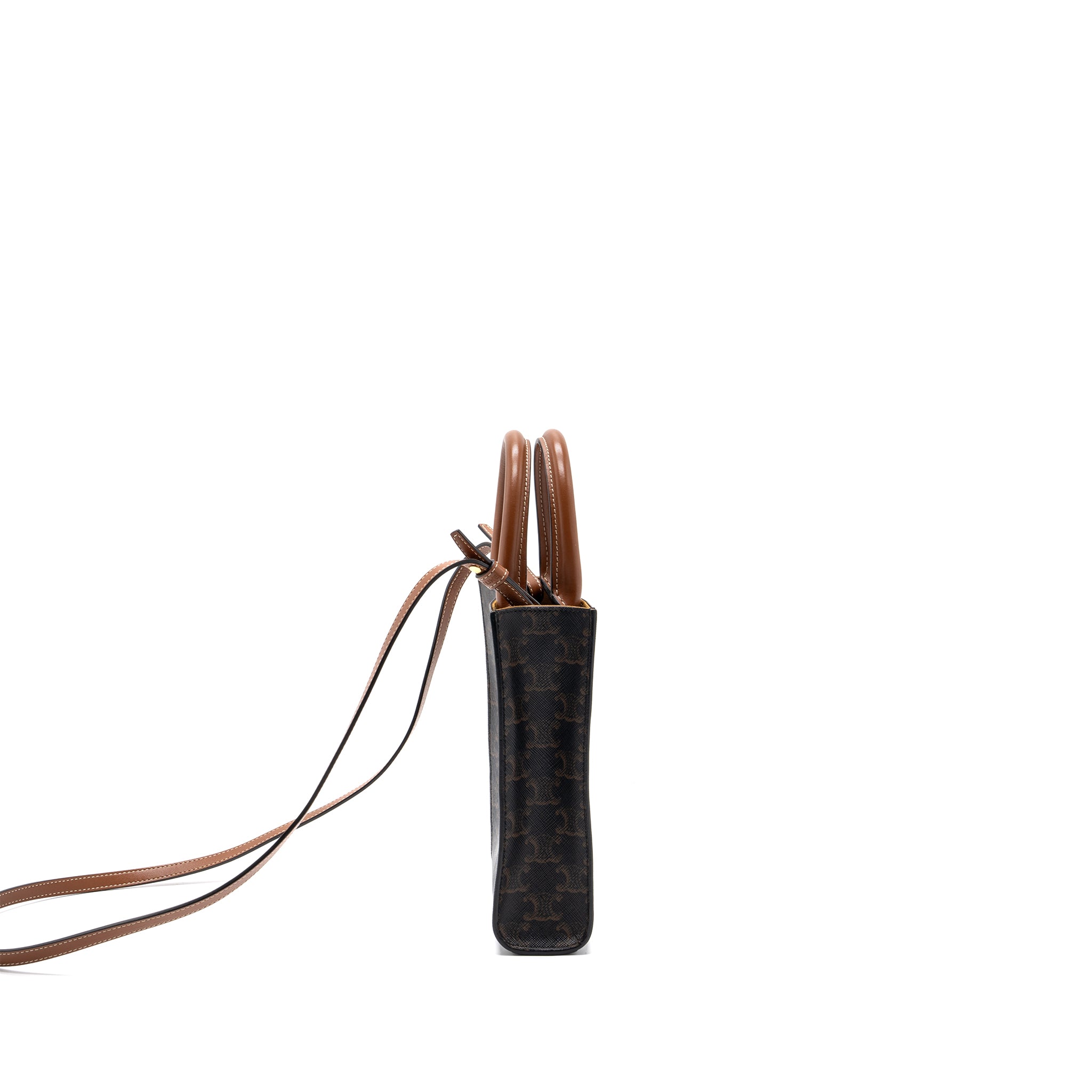 celine-mini-vertical-cabas-triomphe-canvas-brown-ghw-2