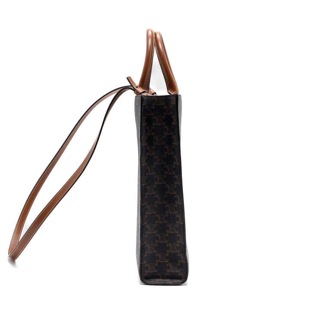 celine-vertical-cabas-triomphe-canvas-leather-ghw