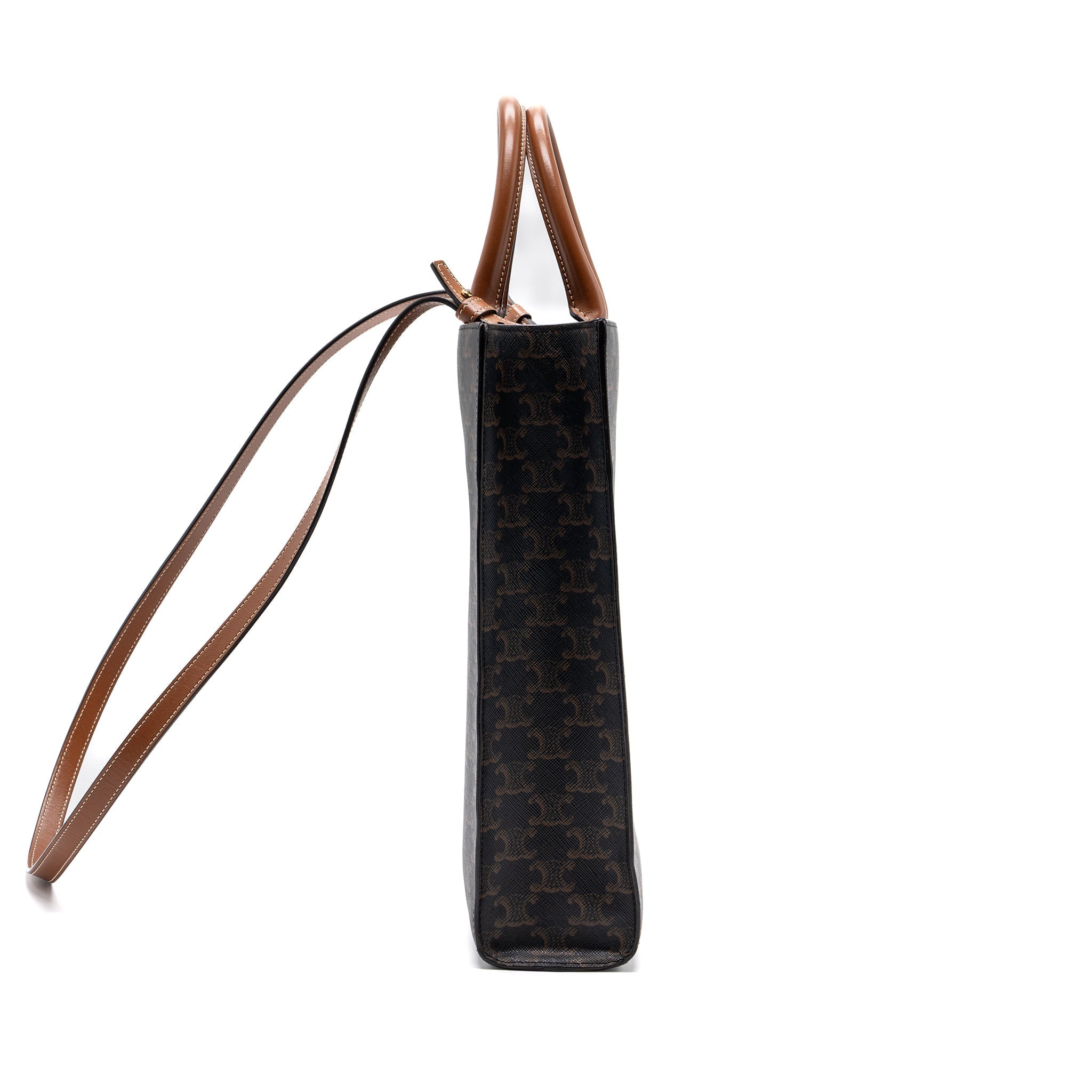 celine-vertical-cabas-triomphe-canvas-leather-ghw