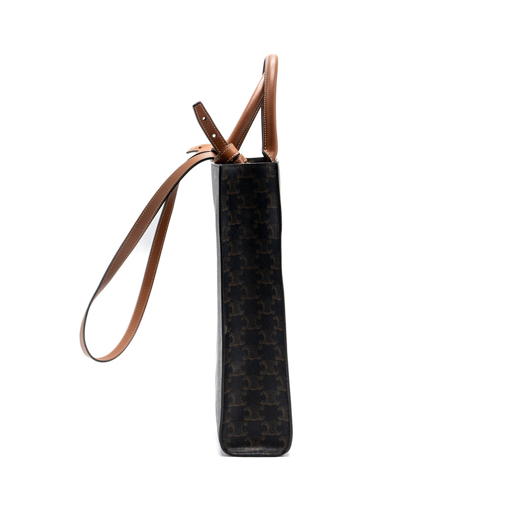 celine-small-cabas-vertical-triomphe-canvas-calfskin-tan-ghw