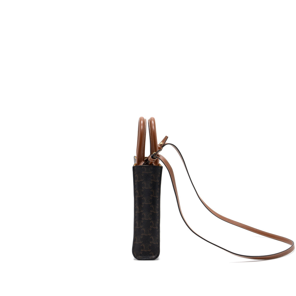 celine-mini-vertical-cabas-triomphe-canvas-brown-ghw-2