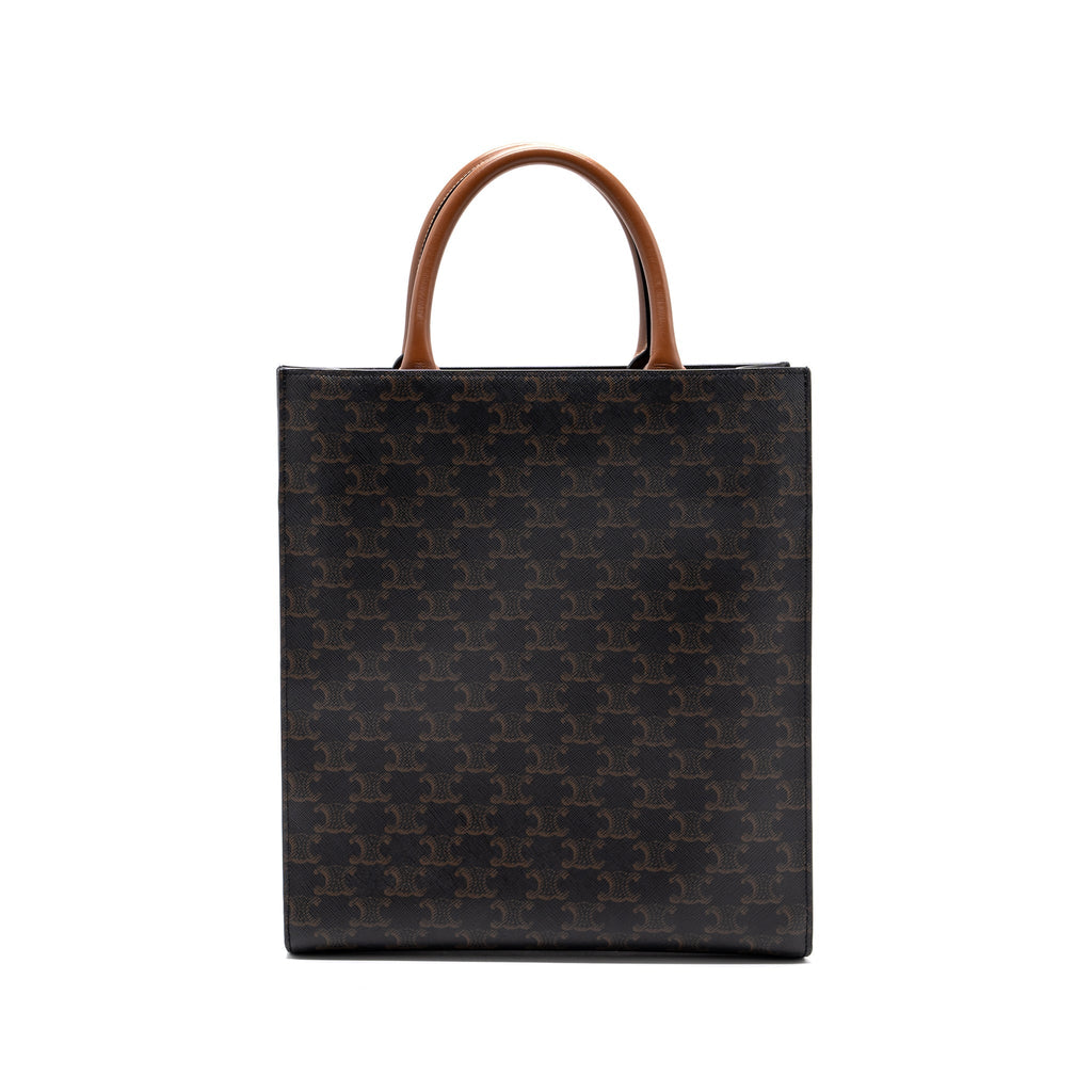celine-vertical-cabas-triomphe-canvas-leather-ghw