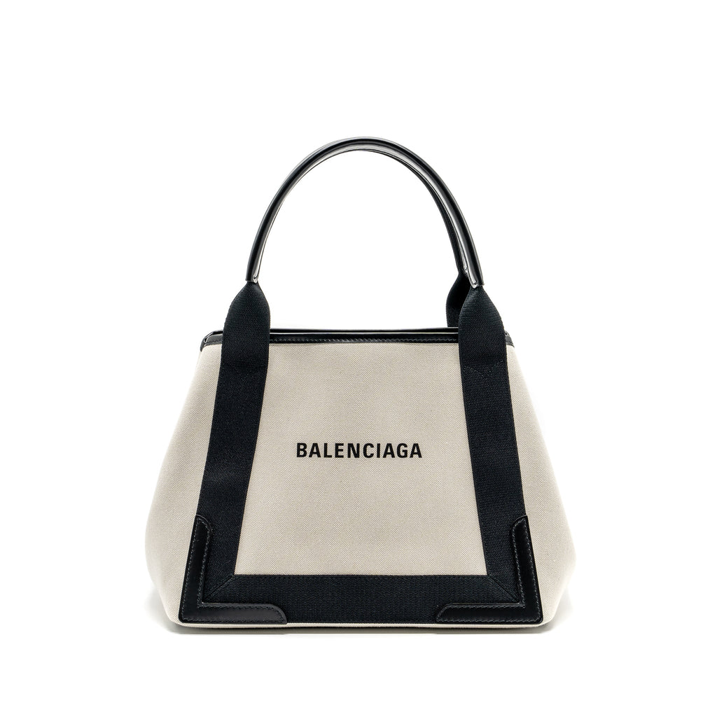 balenciaga-cabas-tote-bag-canvas-calfskin-beige-black-shw