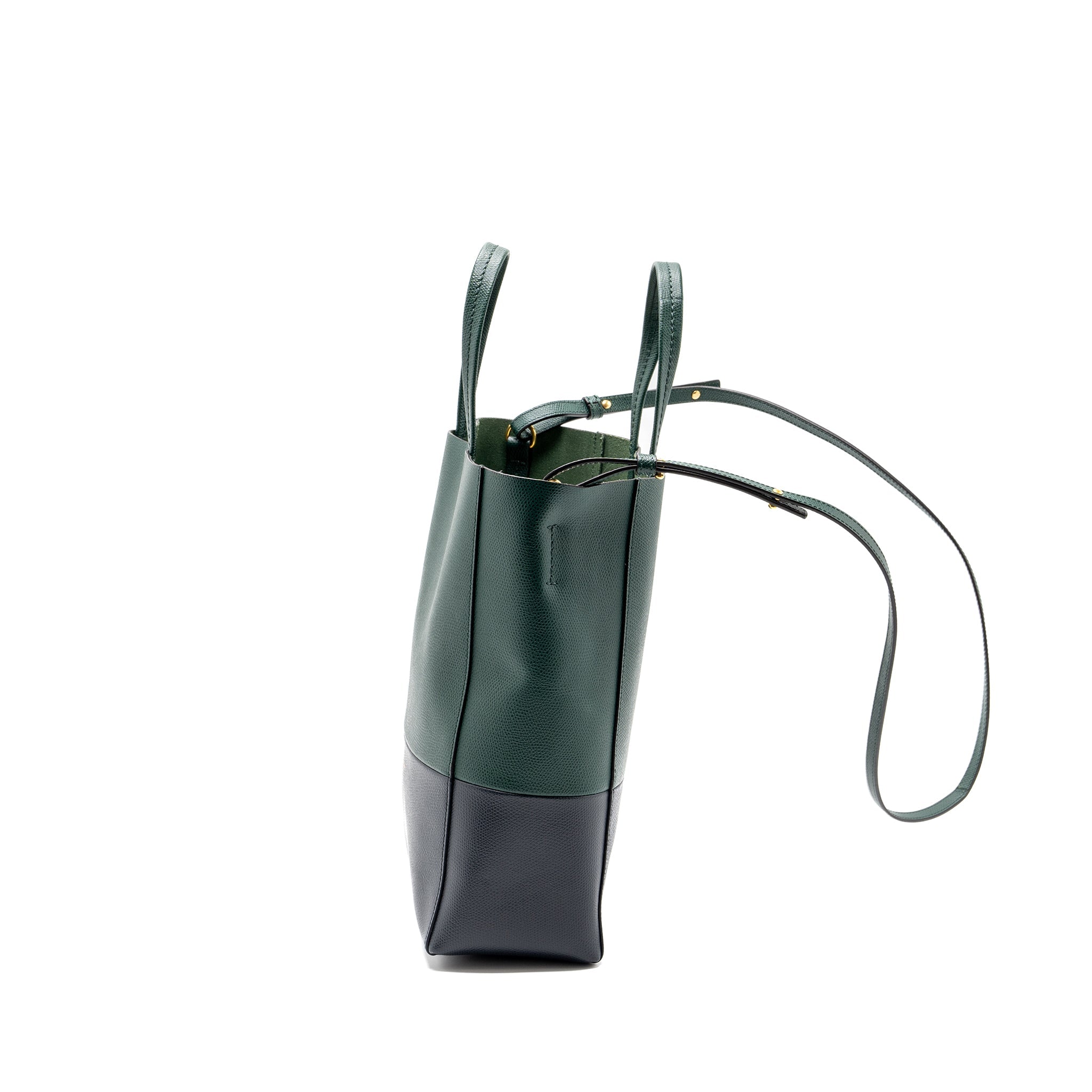 celine-vertical-cabas-calfskin-green-navy-ghw