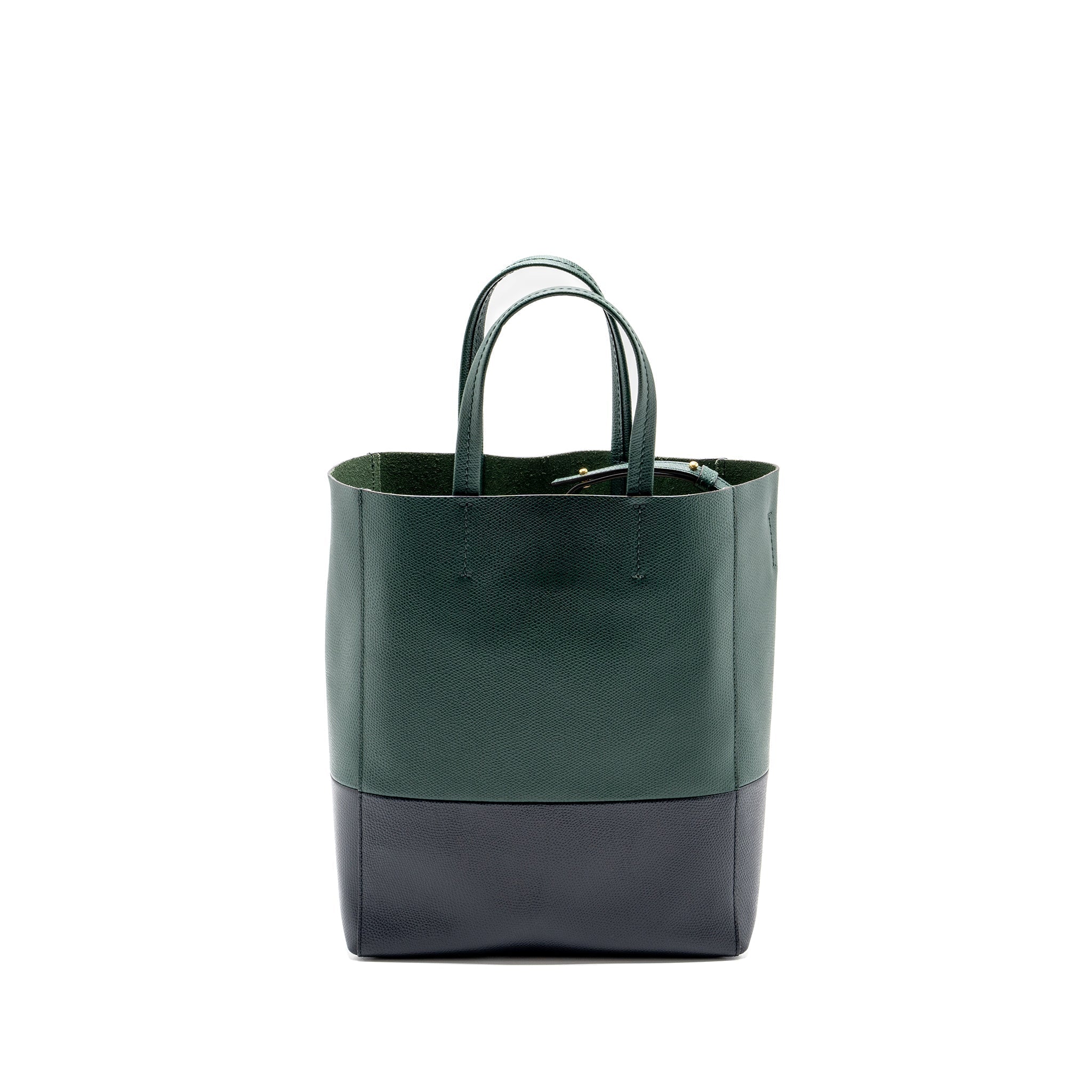 celine-vertical-cabas-calfskin-green-navy-ghw