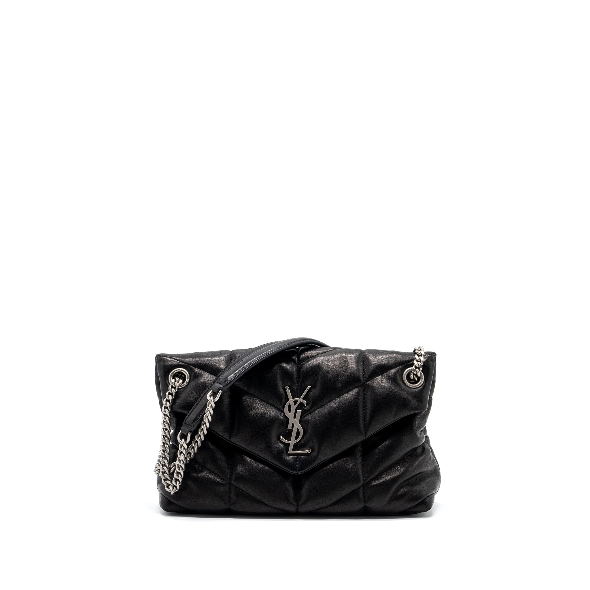 saint-laurent-small-puffer-lambskin-black-shw