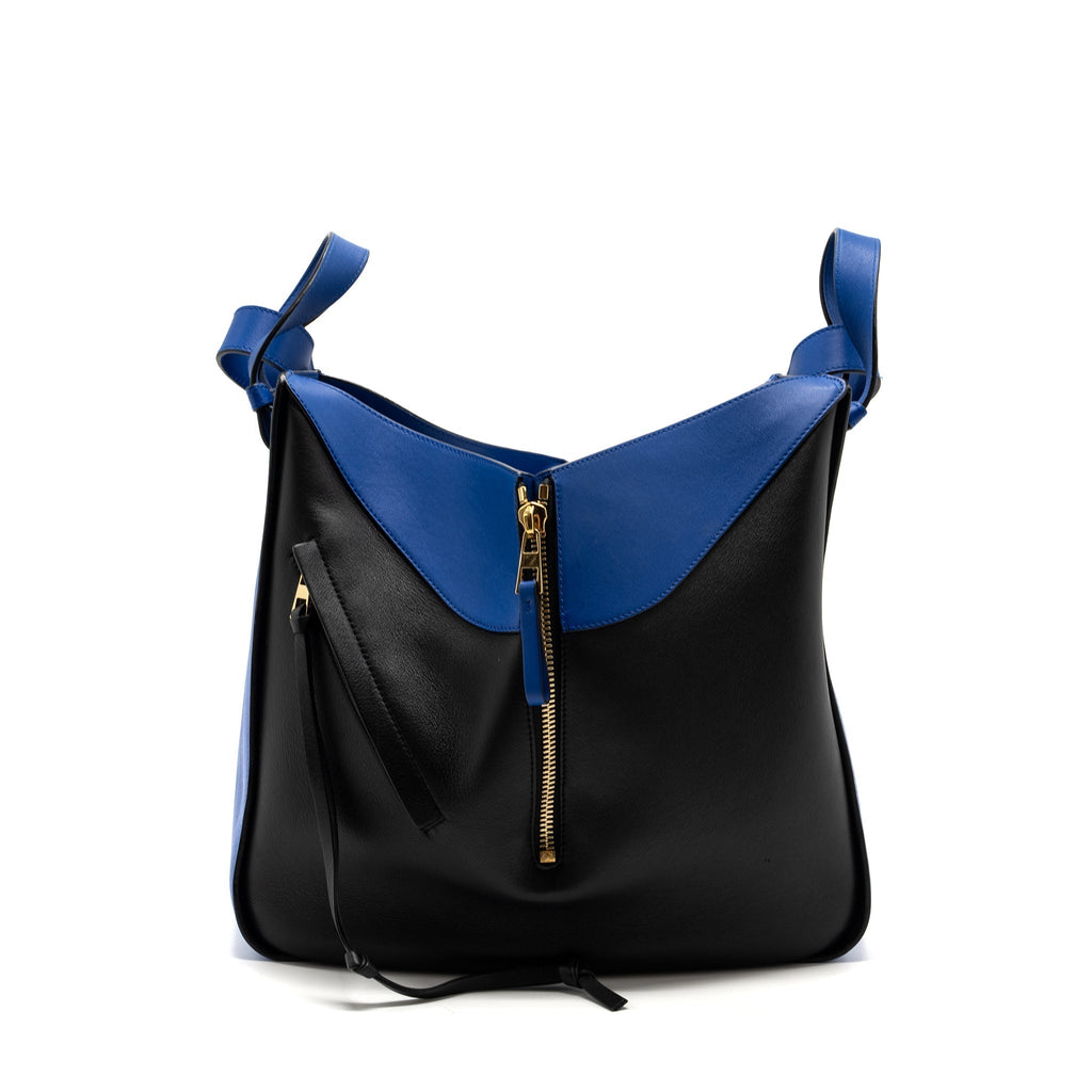 loewe-hammock-bag-calfskin-electric-blue-black-ghw