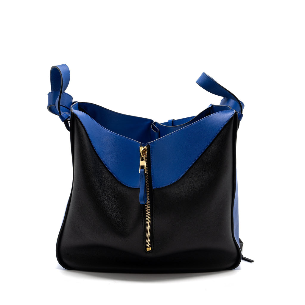 loewe-hammock-bag-calfskin-electric-blue-black-ghw