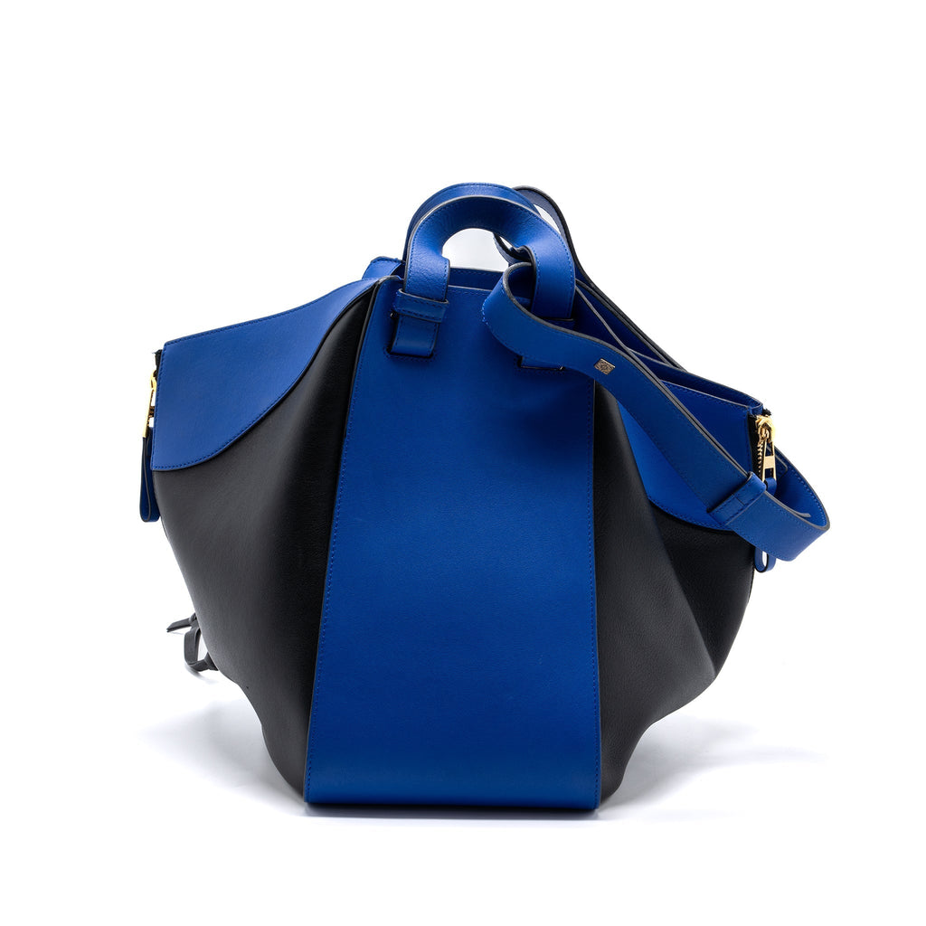 loewe-hammock-bag-calfskin-electric-blue-black-ghw