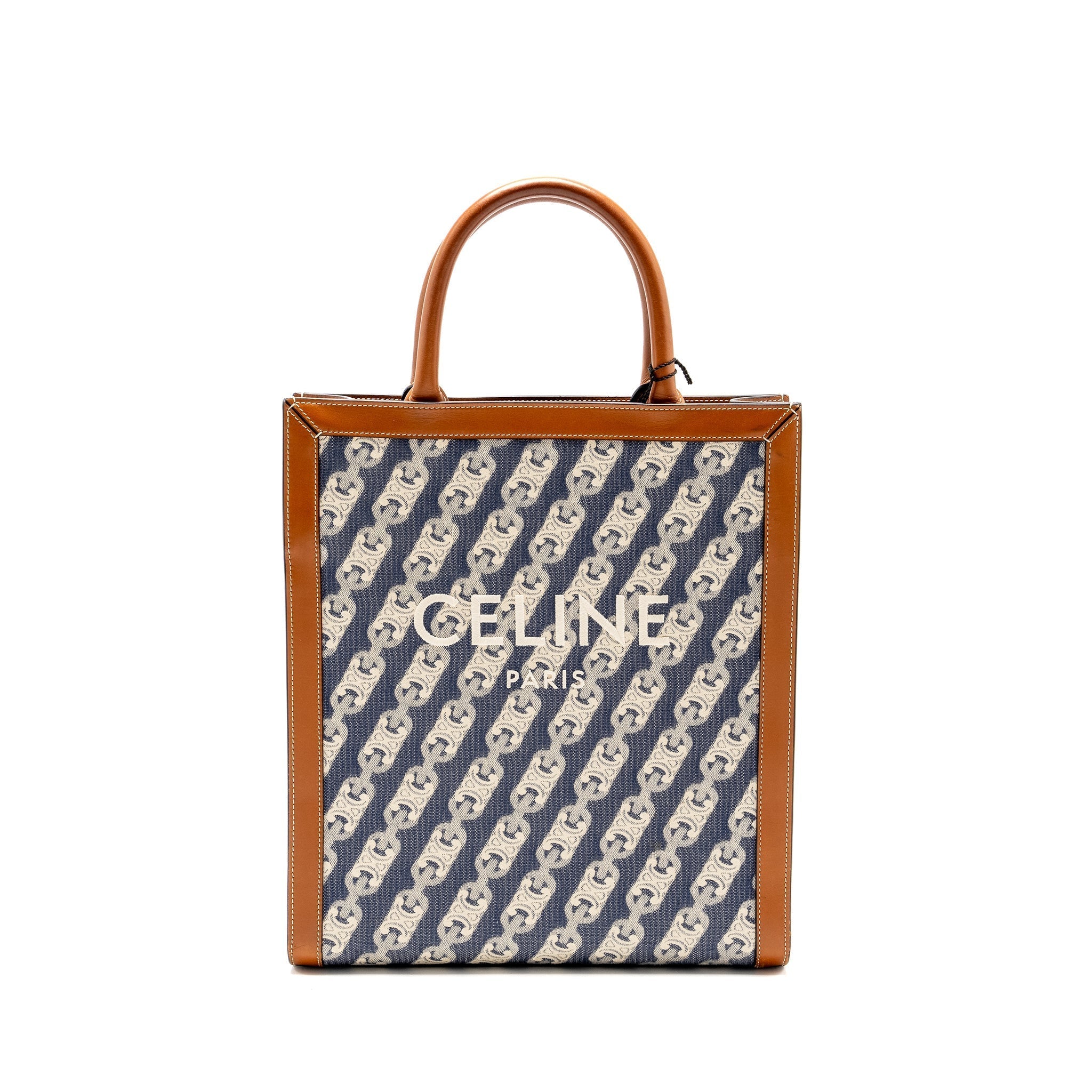 celine-vertical-cabas-tote-in-triomphe-denim-leather-navy-tan-ghw-copy