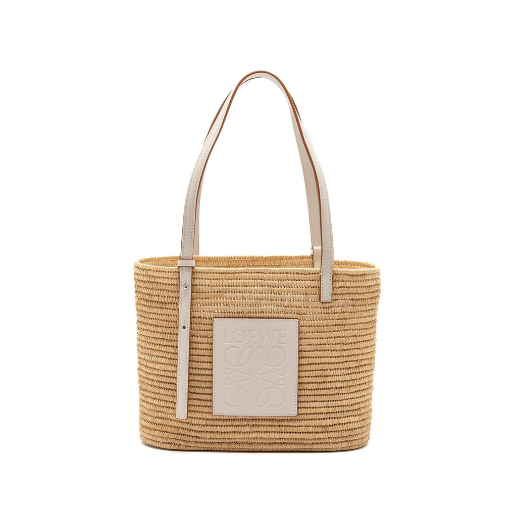 loewe-small-square-basket-bag-raffia-calfskin-white