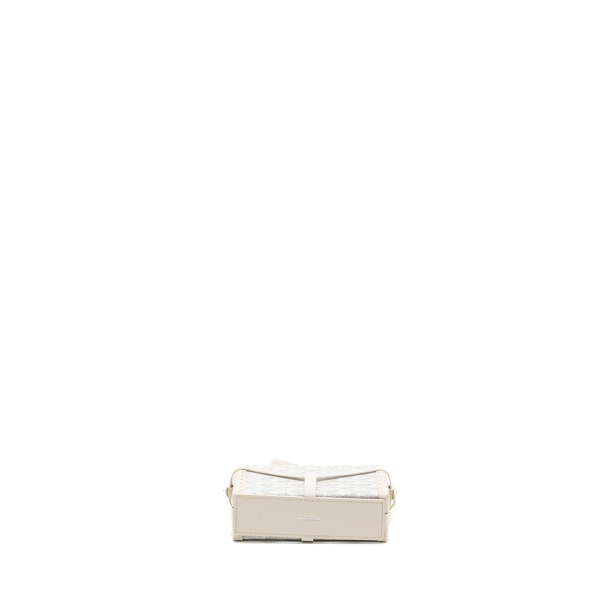 goyard-minaudiere-trunk-bag-goyardine-canvas-leather-white-shw