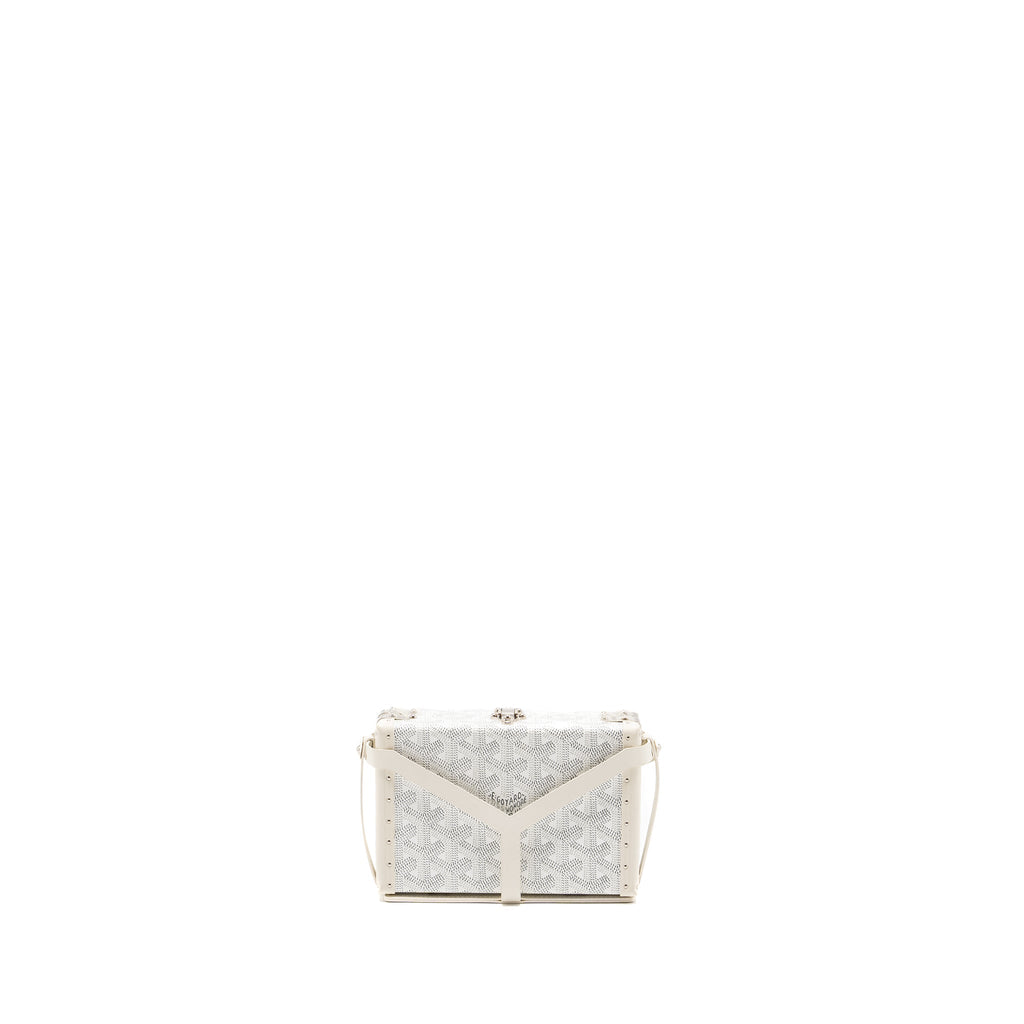 goyard-minaudiere-trunk-bag-goyardine-canvas-leather-white-shw