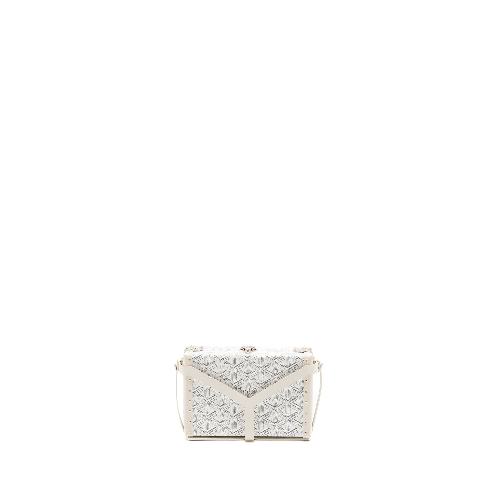 goyard-minaudiere-trunk-bag-goyardine-canvas-leather-white-shw