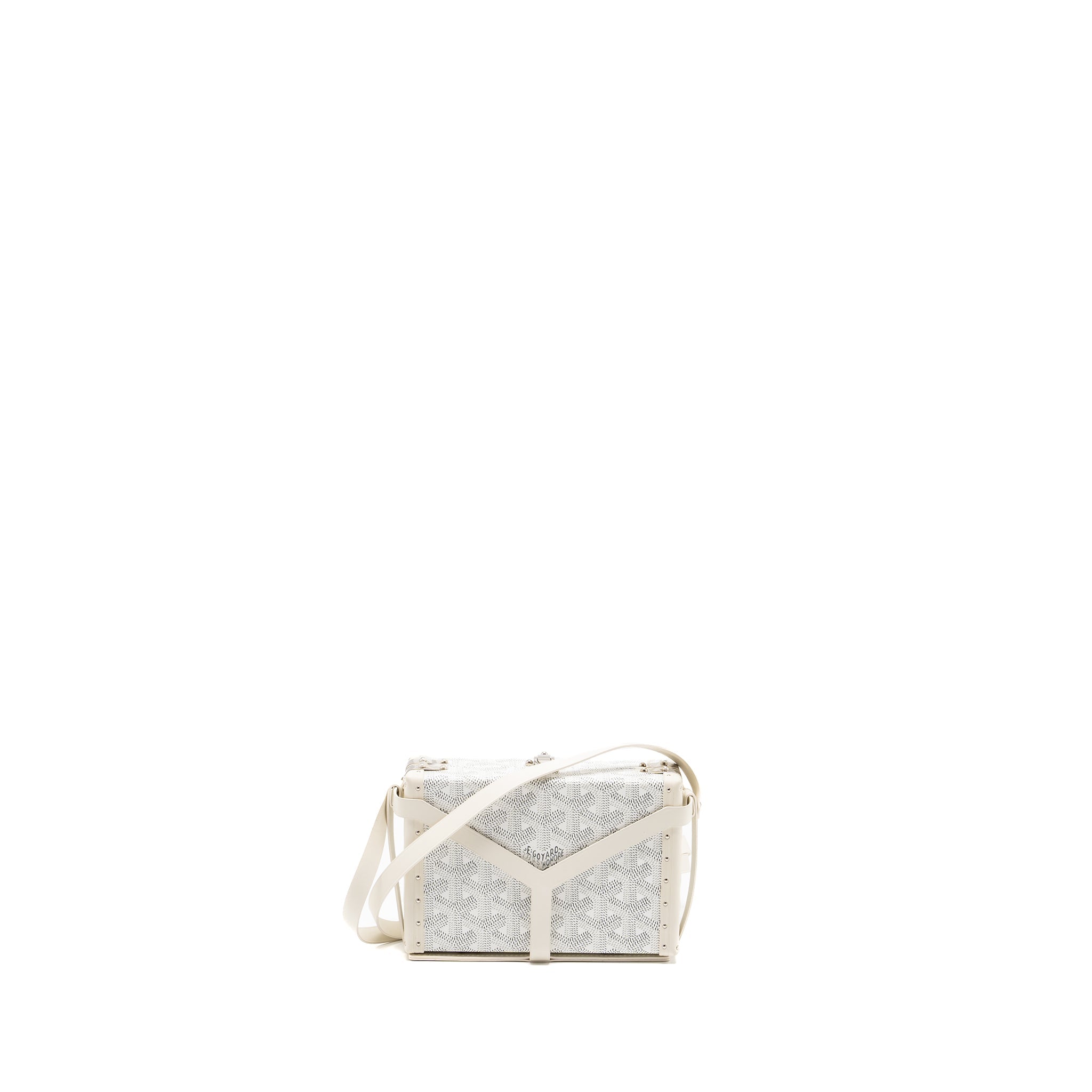 goyard-minaudiere-trunk-bag-goyardine-canvas-leather-white-shw