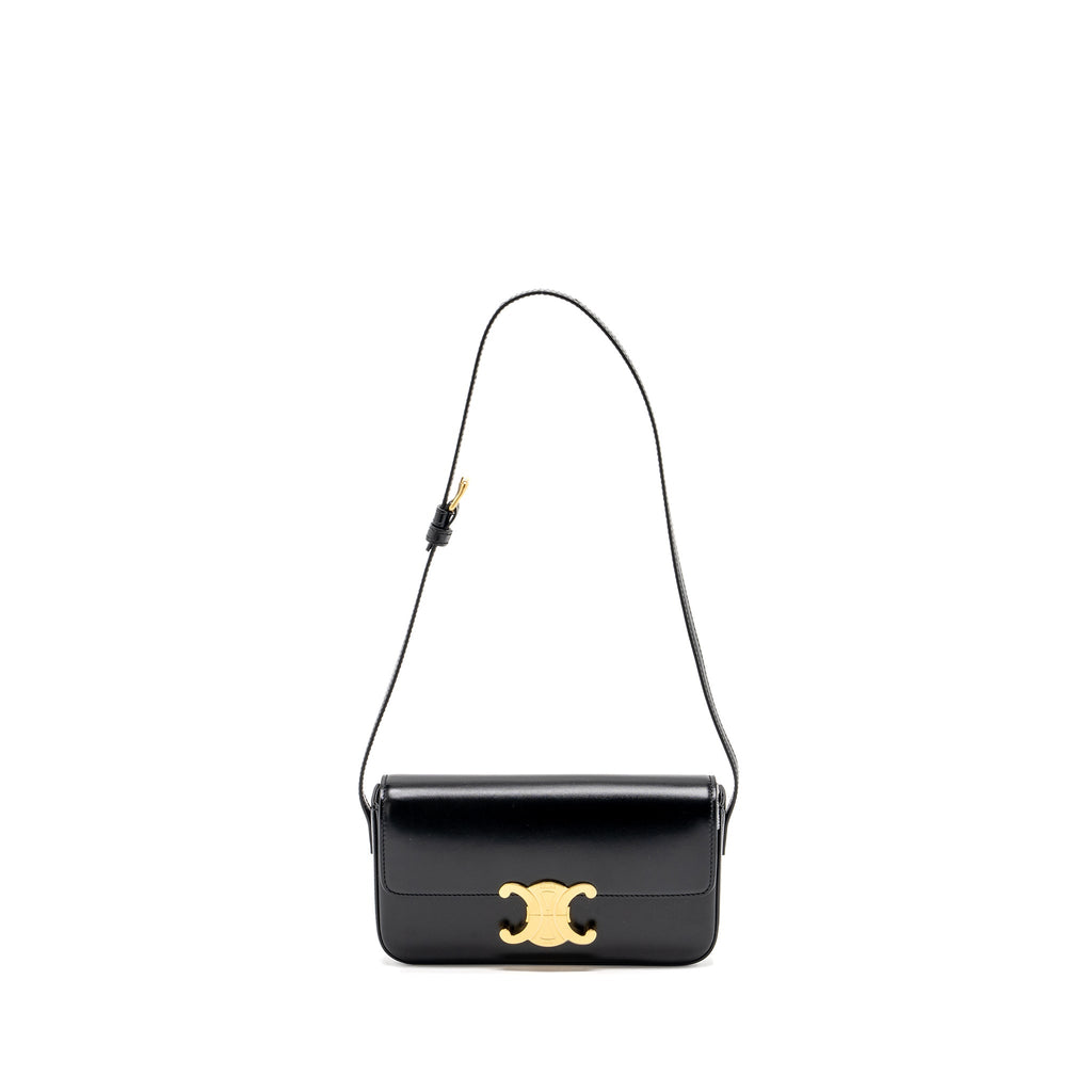 celine-triomphe-shoulder-bag-calfskin-black-ghw-1