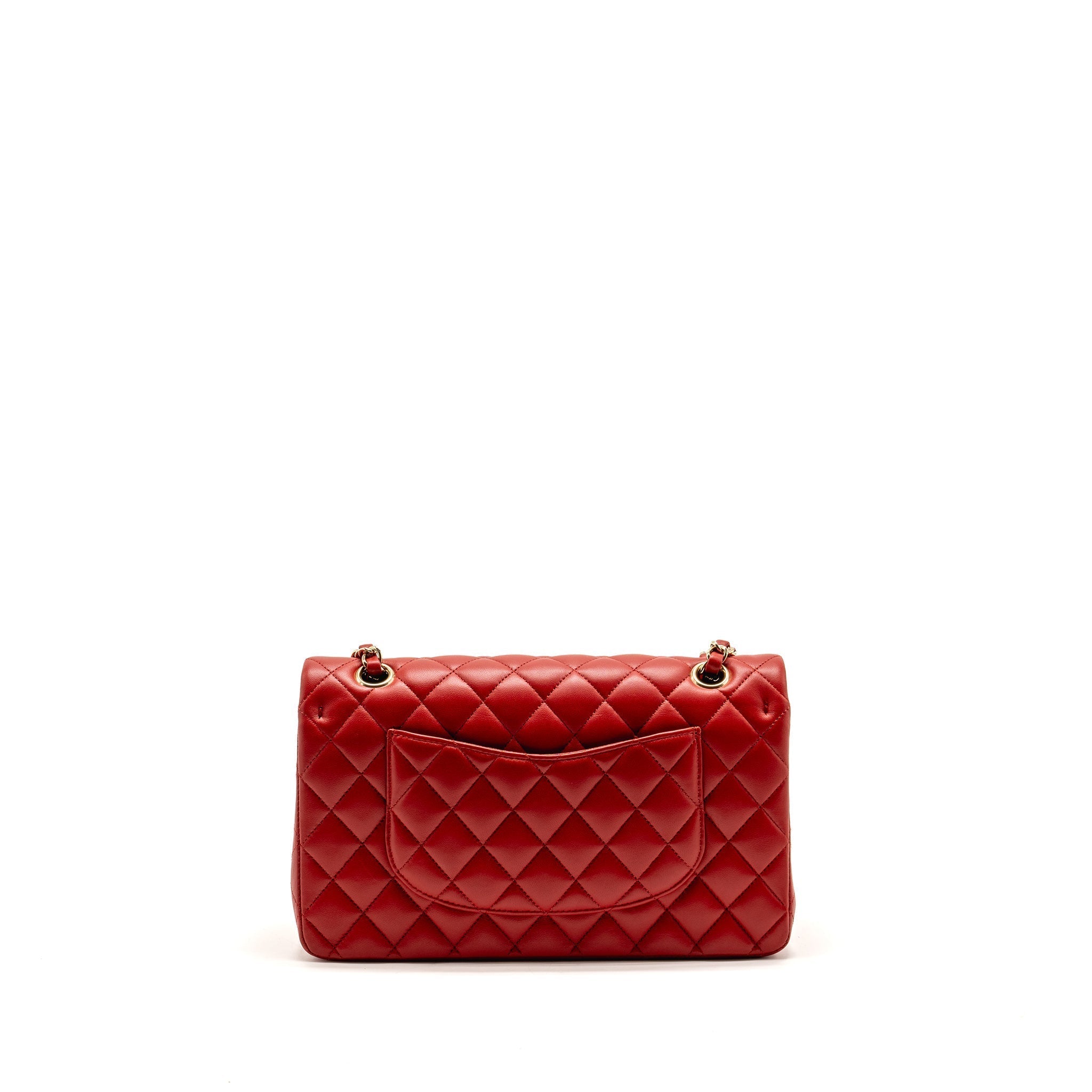 chanel-medium-classic-double-flap-bag-lambskin-red-lghw