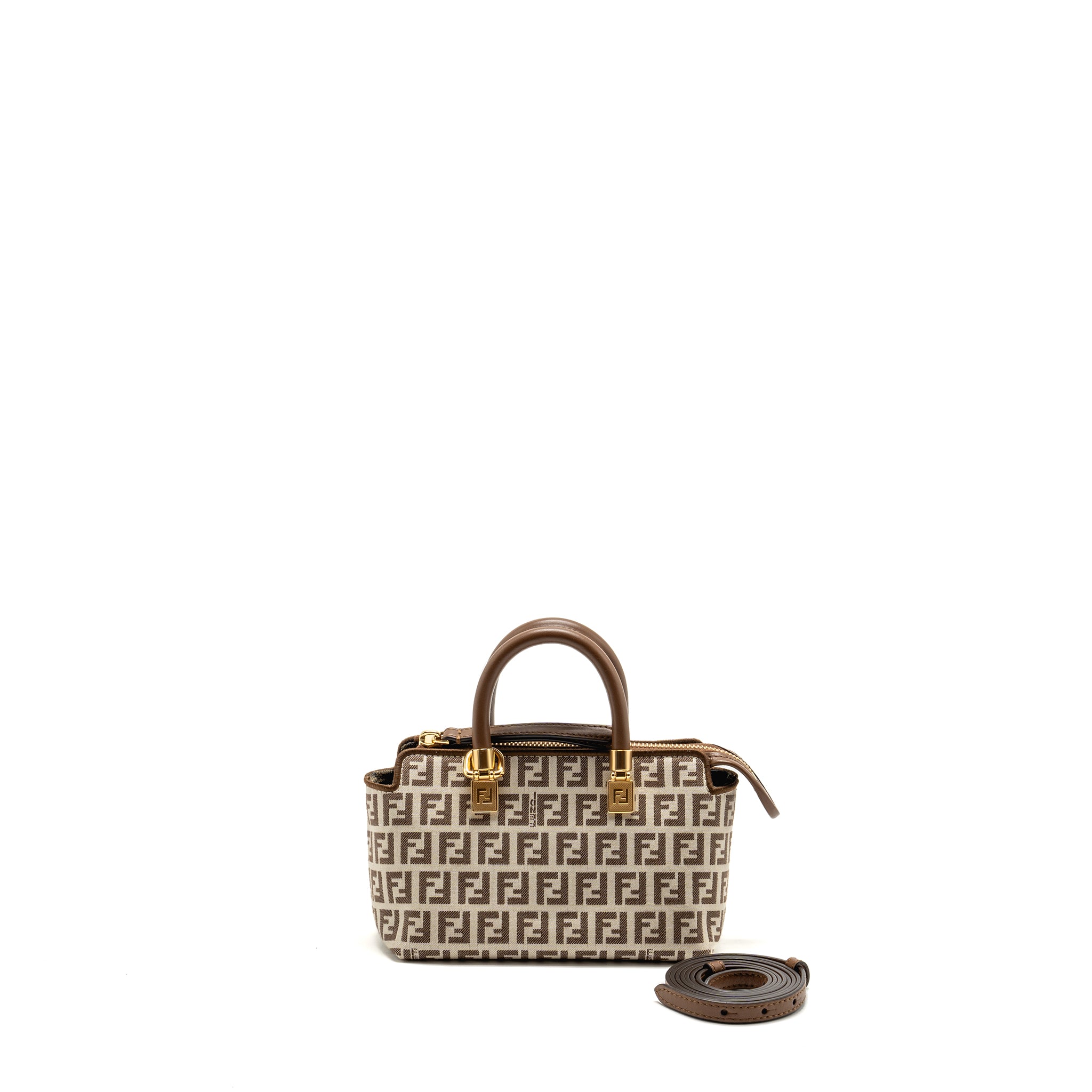 fendi-by-the-way-mini-bag-ff-canvas-leather-brown-cream-ghw