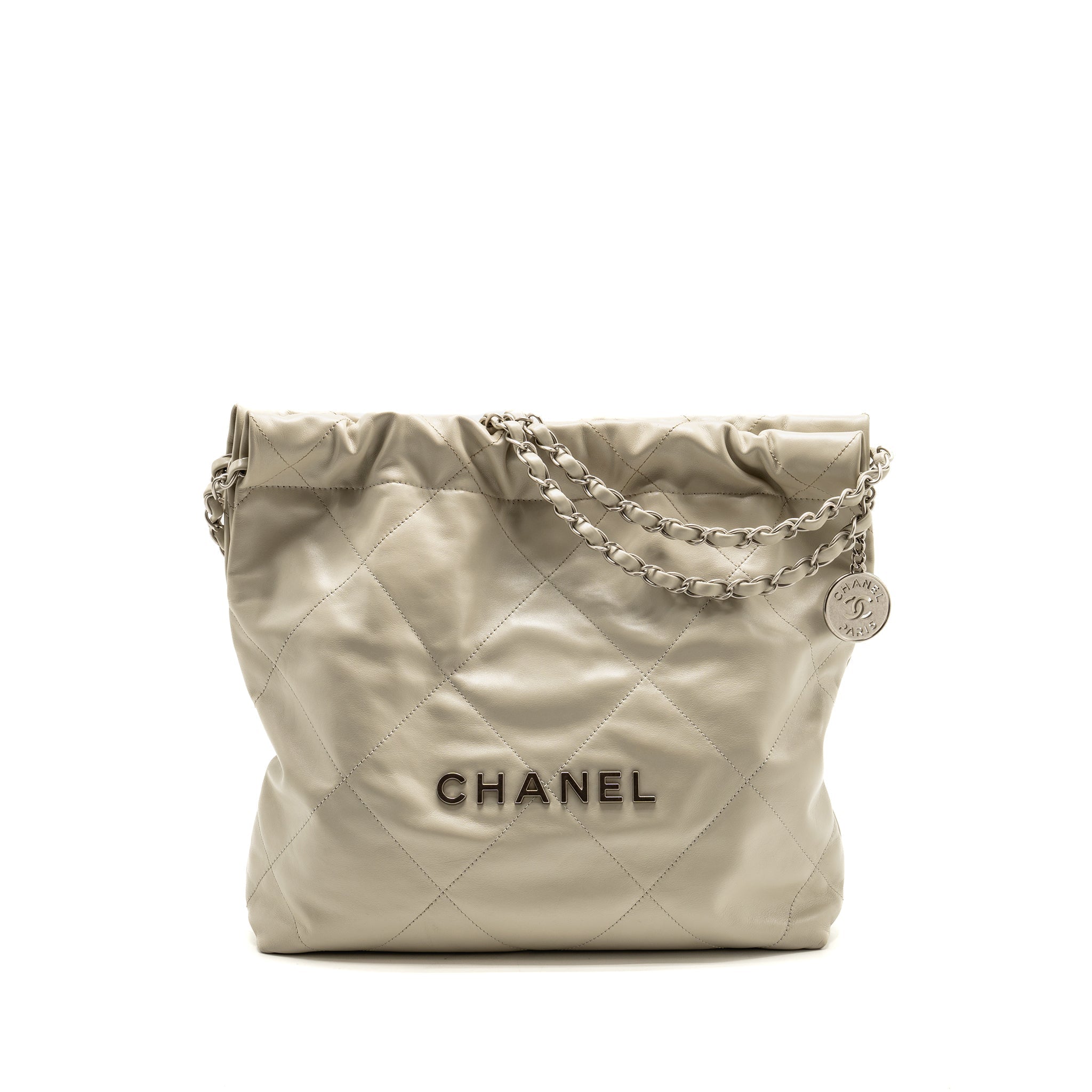 chanel-small-22-shiny-calfskin-light-grey-shw-microchip