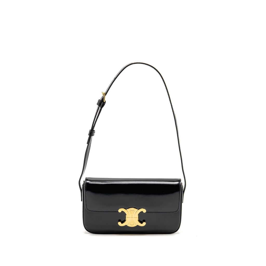celine-triomphe-shoulder-bag-shiny-calfskin-black-ghw-2