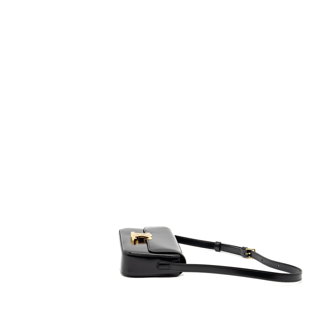 celine-triomphe-shoulder-bag-shiny-calfskin-black-ghw-2