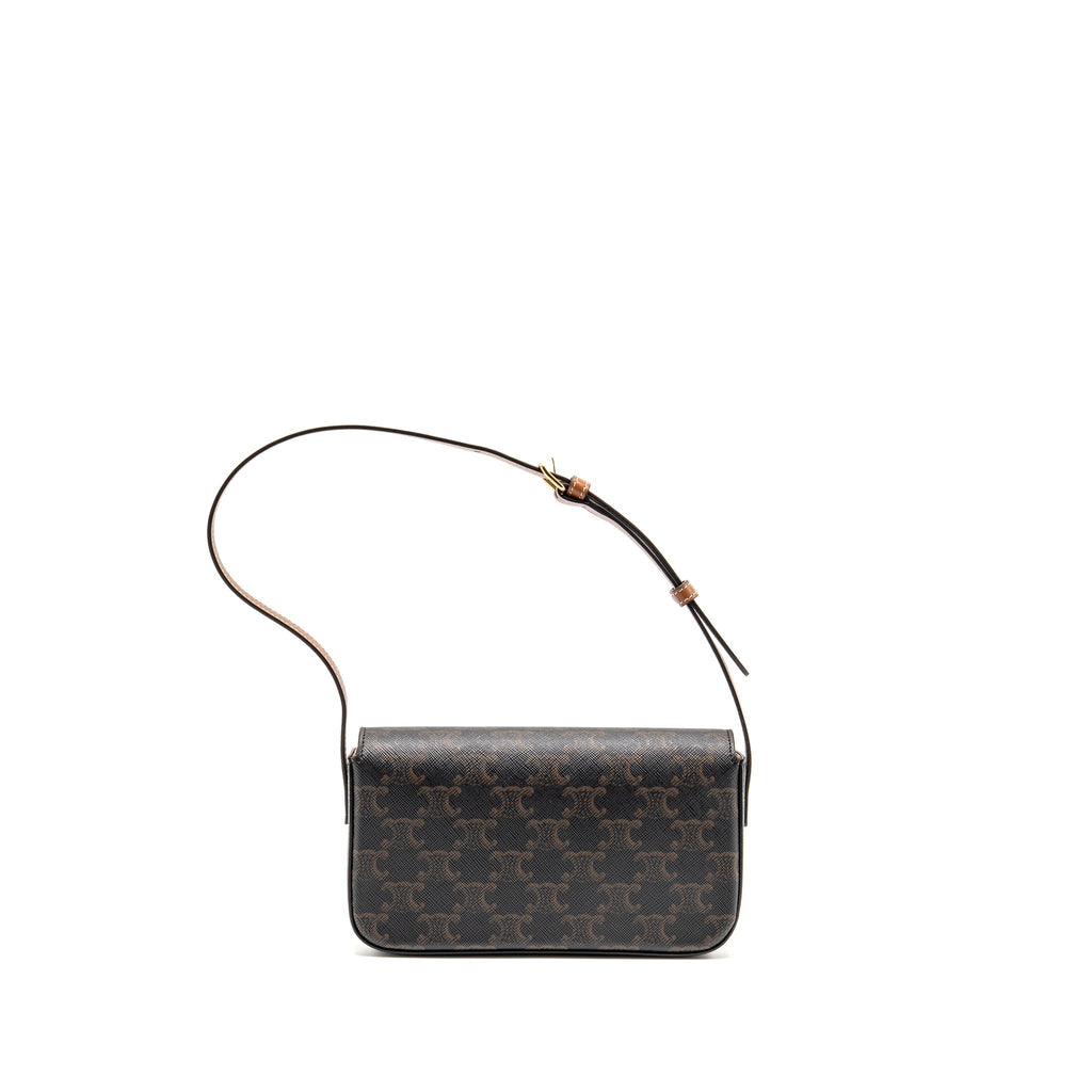 celine-triomphe-shoulder-bag-claude-canvas-tan-ghw