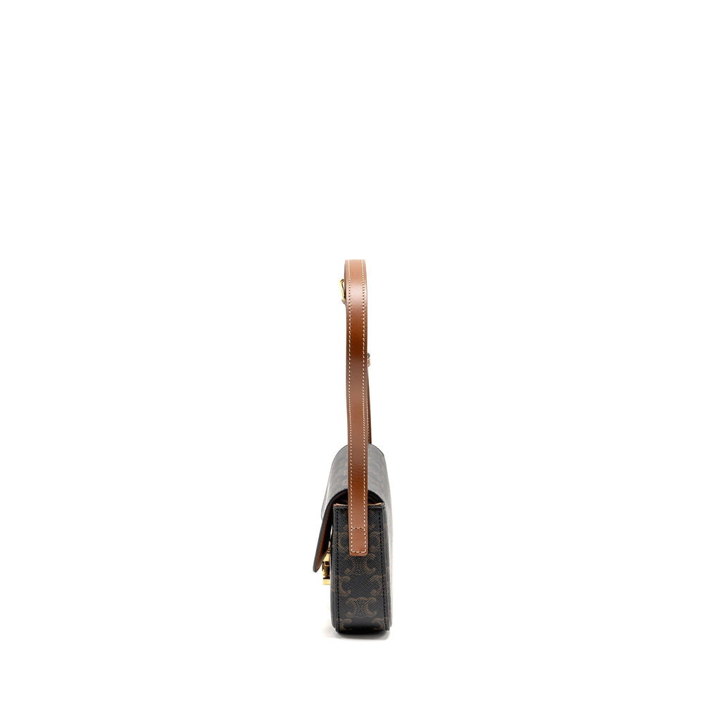 celine-triomphe-shoulder-bag-claude-canvas-tan-ghw