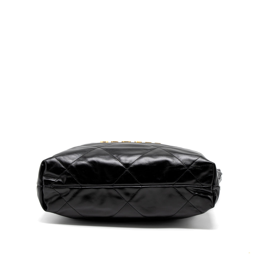 chanel-small-22-bag-gold-letter-shiny-calfskin-black-brushed-ghw-microchip