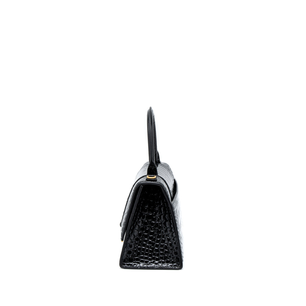 balenciaga-hourglass-small-handbag-croc-embossed-calfskin-black-ghw