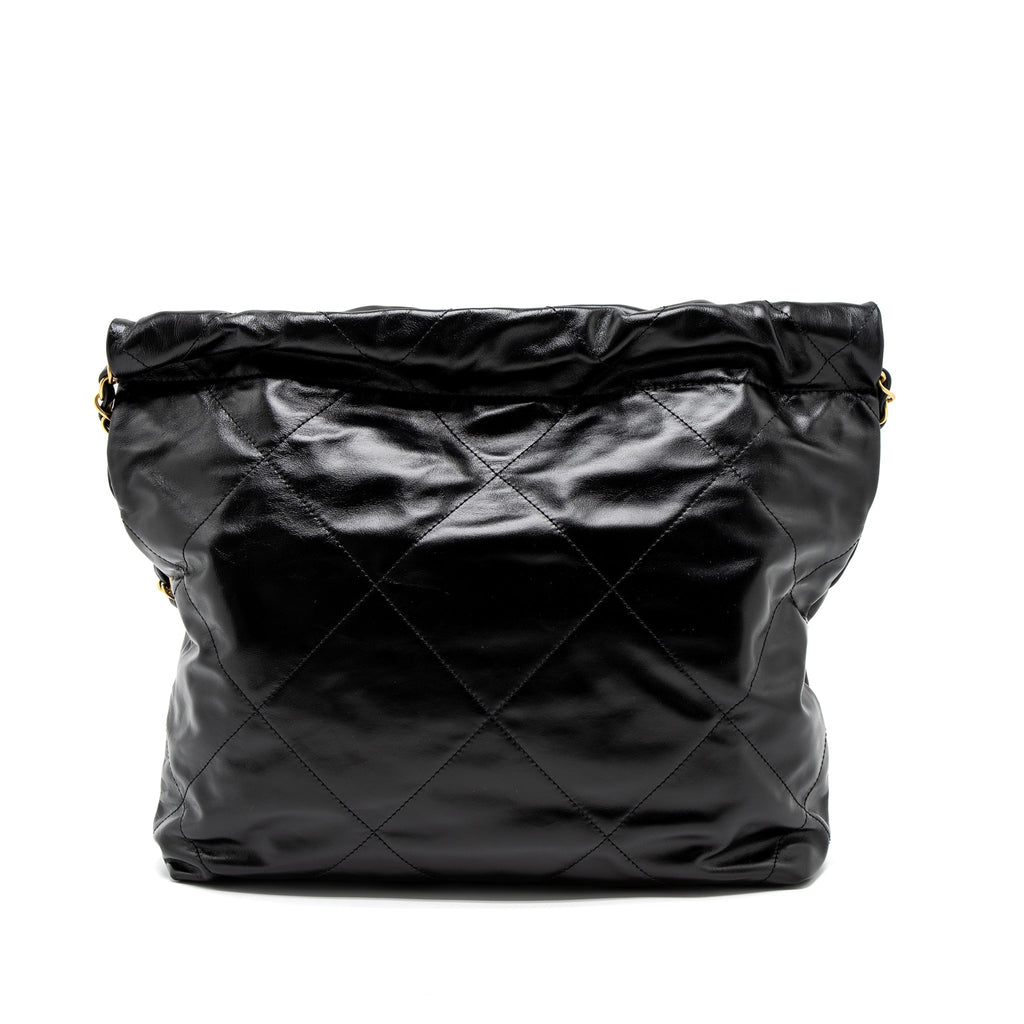 chanel-small-22-bag-gold-letter-shiny-calfskin-black-brushed-ghw-microchip