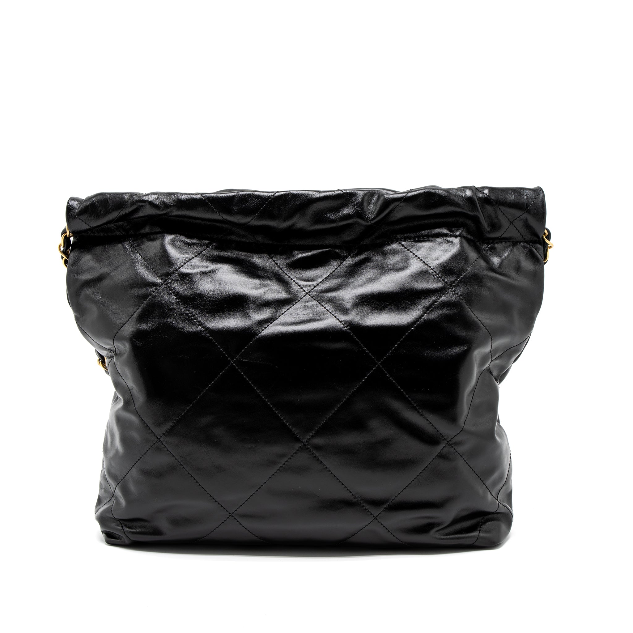 chanel-small-22-bag-gold-letter-shiny-calfskin-black-brushed-ghw-microchip