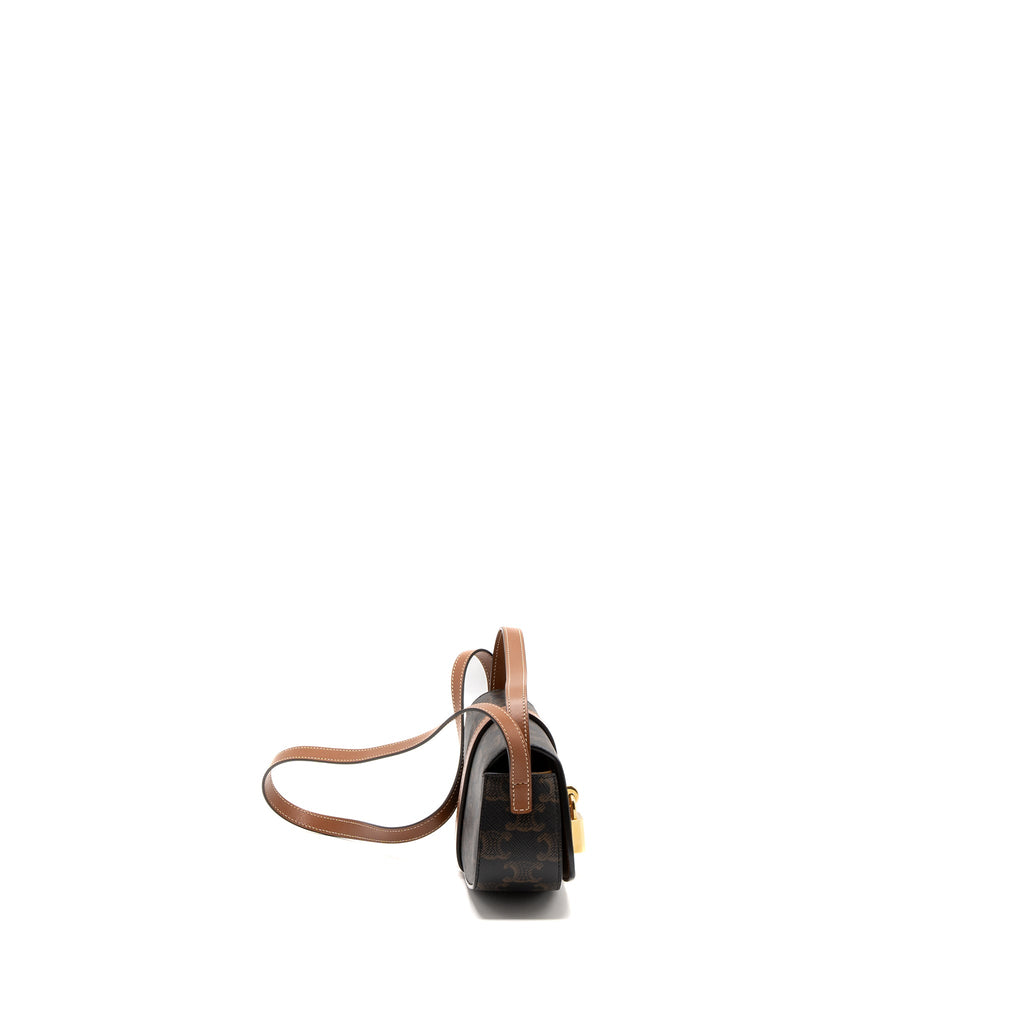 celine-clutch-on-strap-tabou-calfskin-triomphe-canvas-tan-ghw